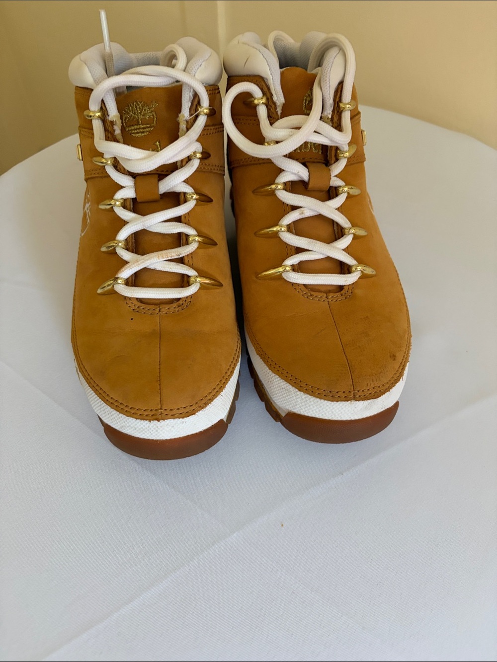 Timberland Women's Wheat Nubuck Hiker Boots with White Laces